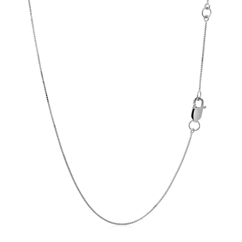Bids.com Double Extendable Box Chain in 14k White Gold (0.6mm) Necklaces White Smoke 18 / White Gold