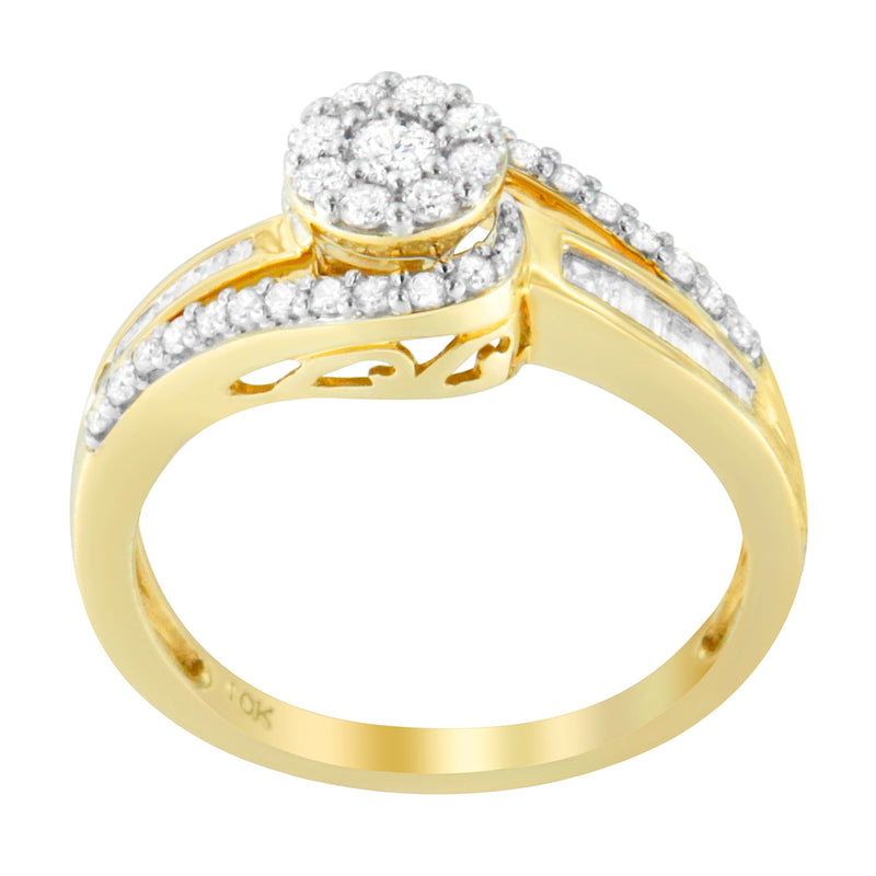 Bids.com 10K Yellow Gold Diamond Cluster Ring (1/2 Cttw, I-J Color, I2-I3 Clarity) - Size 6 Rings White Smoke 7 / Yellow.Gold,8 / Yellow.Gold,7.5 / Yellow.Gold,6.5 / Yellow.Gold,6 / Yellow.Gold