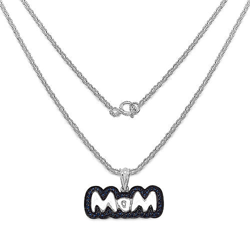 Bids.com 1.02 Carat Genuine Blue Sapphire .925 Sterling Silver Pendant Pendants White Smoke