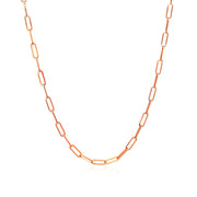 Bids.com 14K Rose Gold Delicate Paperclip Chain (2.1mm) Necklaces White Smoke 16 / Rose Gold,18 / Rose Gold,20 / Rose Gold,24 / Rose Gold