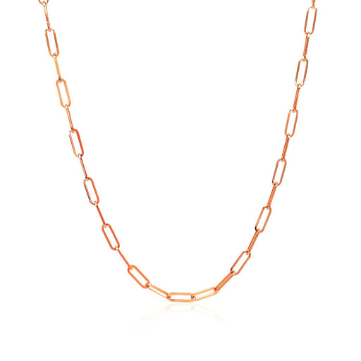 Bids.com 14K Rose Gold Delicate Paperclip Chain (2.1mm) Necklaces White Smoke 16 / Rose Gold,18 / Rose Gold,20 / Rose Gold,24 / Rose Gold