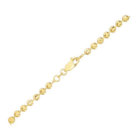 Bids.com Moon Cut Bead Chain Bracelet in 14k Yellow Gold  (3.00 mm) Bracelets White Smoke 7 / Yellow Gold