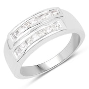 Bids.com 0.70 Carat Genuine White Sapphire .925 Sterling Silver Ring Rings White Smoke size 6.00,size 7.00,size 8.00,size 9.00,size 5.00,size 10.00