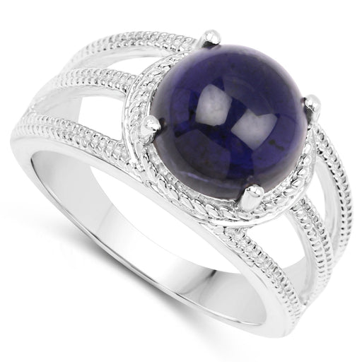 Bids.com 3.65 Carat Genuine Iolite .925 Sterling Silver Ring Rings White Smoke size 6.00,size 7.00,size 8.00,size 9.00