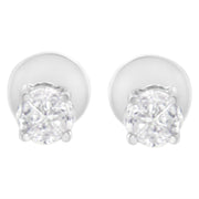Bids.com 14K White Gold 1/2 Cttw Pie-Cut Diamond Solitaire Stud Earrings (H-I Color, SI1-SI2 Clarity) Earrings Lavender White.Gold / 0.5