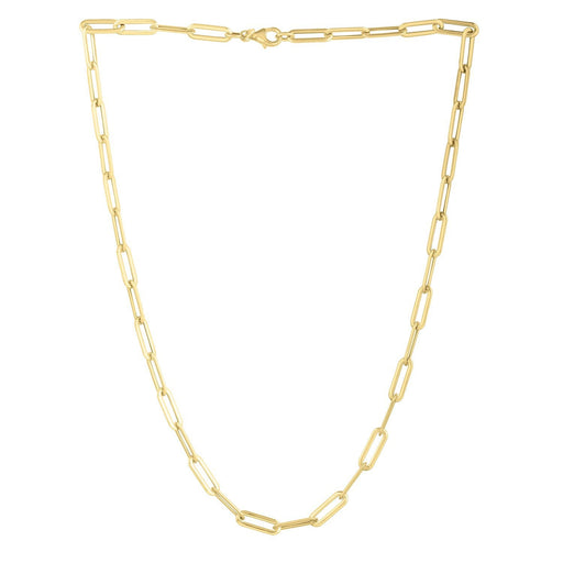 Bids.com 14k Yellow Gold Long Domed Paperclip Chain Necklace (4.80 mm) Necklaces White Smoke 18 / Yellow Gold