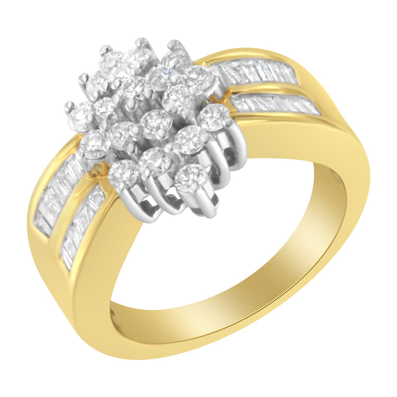 Bids.com 10K Yellow Gold 1.0 Cttw Marquise Composite Diamond Cluster Cocktail Ring (H-I Color, SI2-I1 Clarity) - Size 7 Rings White Smoke 9 / Yellow.Gold,8 / Yellow.Gold,6 / Yellow.Gold,7 / Yellow.Gold