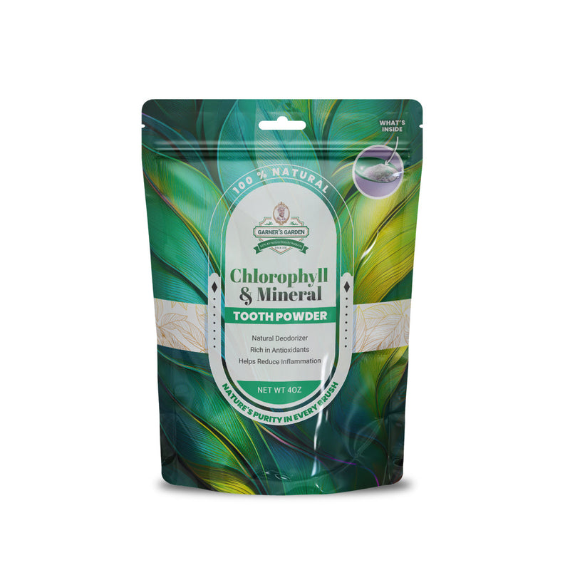 Garner's Garden Chlorophyll & Mineral Tooth Powder | Fluoride Free | 100% Natural Tooth Powder White Smoke Chlorophyll & Mineral Tooth Powder 4oz