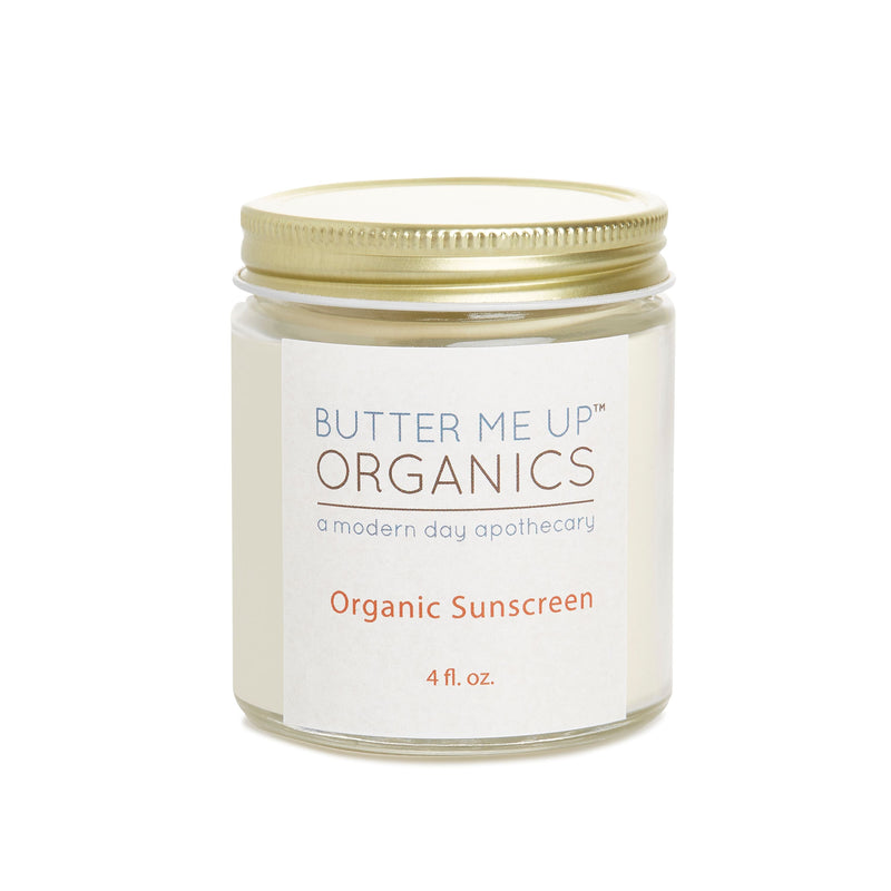 Butter Me Up Organics Natural Organic Sunscreen / Safe Sunscreen / Non-Nano Zinc Oxide Sunscreen / Sun Protection / Butter Me Up Organics Body Light Gray Travel- 2oz. squeeze,2 oz glass jar,4oz. glass jar,6oz. glass jar,8oz. glass jar,3oz Paperboard