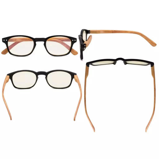 eyekeeper.com 5 Pack Bamboo-look Temples Blue Light Filter Reading Glasses CG034 Eyeglasses White Smoke Black-5pcs / without magnification,Black-5pcs / +0.50,Black-5pcs / +0.75,Black-5pcs / +1.00,Black-5pcs / +1.25,Black-5pcs / +1.50,Black-5pcs / +1.75,Black-5pcs / +2.25,Black-5pcs / +3.50,Black-5pcs / +4.00,Brown-5pcs / +0.50,Brown-5pcs / +0.75,Brown-5pcs