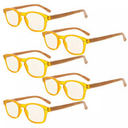 eyekeeper.com 5 Pack Bamboo-look Temples Blue Light Filter Reading Glasses CG034 Eyeglasses White Smoke Yellow-5pcs / without magnification,Yellow-5pcs / +0.50,Yellow-5pcs / +0.75,Yellow-5pcs / +1.00,Yellow-5pcs / +1.25,Yellow-5pcs / +1.50,Yellow-5pcs / +1.75,Yellow-5pcs / +2.25,Yellow-5pcs / +2.50,Yellow-5pcs / +2.75,Yellow-5pcs / +3.00,Yellow-5pcs / +3.50