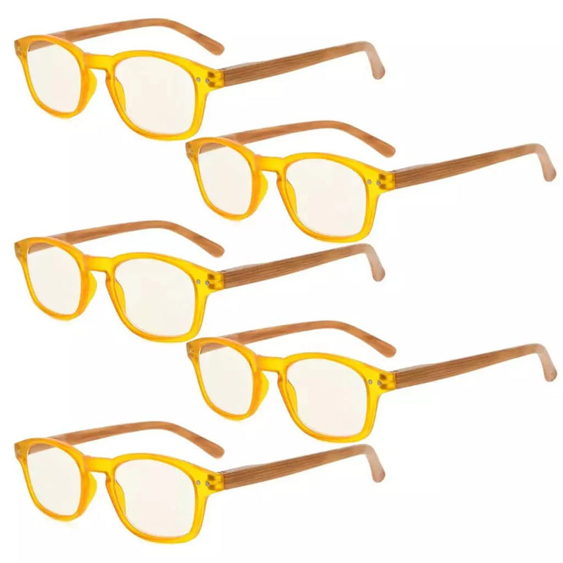 eyekeeper.com 5 Pack Bamboo-look Temples Blue Light Filter Reading Glasses CG034 Eyeglasses White Smoke Yellow-5pcs / without magnification,Yellow-5pcs / +0.50,Yellow-5pcs / +0.75,Yellow-5pcs / +1.00,Yellow-5pcs / +1.25,Yellow-5pcs / +1.50,Yellow-5pcs / +1.75,Yellow-5pcs / +2.25,Yellow-5pcs / +2.50,Yellow-5pcs / +2.75,Yellow-5pcs / +3.00,Yellow-5pcs / +3.50