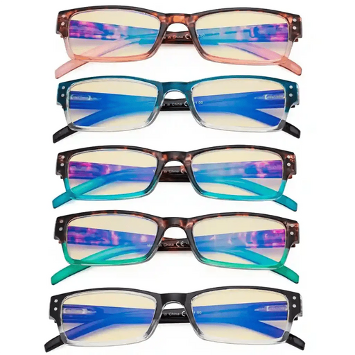 eyekeeper.com 5 Pack Blue Light Blocking Reading Glasses TMCG012 Eyeglasses White Smoke 5 Pairs Mix / without magnification,5 Pairs Mix / +0.50,5 Pairs Mix / +0.75,5 Pairs Mix / +1.00,5 Pairs Mix / +1.25,5 Pairs Mix / +1.50,5 Pairs Mix / +1.75,5 Pairs Mix / +2.00,5 Pairs Mix / +2.50