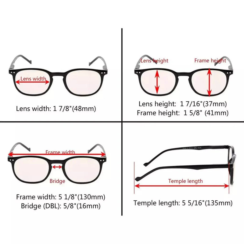 eyekeeper.com 5 Pack Blue Light Blocking Reading Glasses Vintage Oval Readers CG065 Eyeglasses White Smoke Black-5pcs / without magnification,Black-5pcs / +0.50,Black-5pcs / +0.75,Black-5pcs / +1.00,Black-5pcs / +1.50,Black-5pcs / +1.75,Black-5pcs / +2.25,Black-5pcs / +2.50,Black-5pcs / +2.75,Black-5pcs / +3.00,Black-5pcs / +4.00,Tortoise-5pcs / without magnif