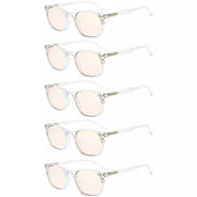 eyekeeper.com 5 Pack Blue Light Blocking Reading Glasses Vintage Oval Readers CG065 Eyeglasses White Smoke Clear-5pcs / without magnification,Clear-5pcs / +0.50,Clear-5pcs / +0.75,Clear-5pcs / +1.00,Clear-5pcs / +3.00,Clear-5pcs / +4.00
