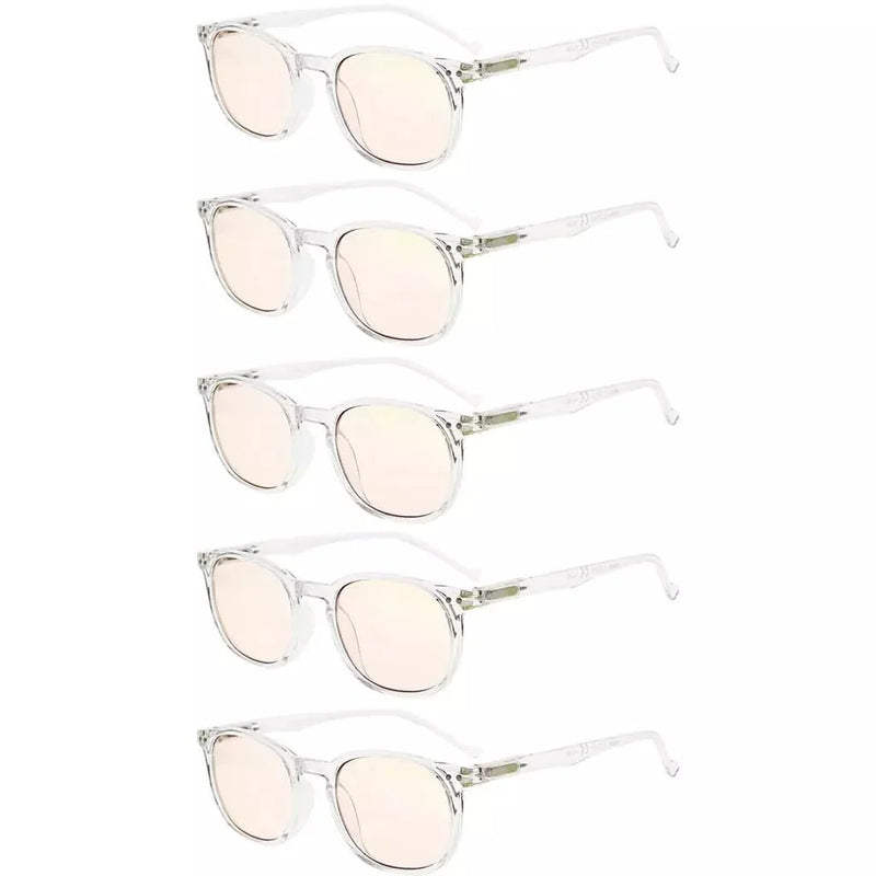 eyekeeper.com 5 Pack Blue Light Blocking Reading Glasses Vintage Oval Readers CG065 Eyeglasses White Smoke Clear-5pcs / without magnification,Clear-5pcs / +0.50,Clear-5pcs / +0.75,Clear-5pcs / +1.00,Clear-5pcs / +3.00,Clear-5pcs / +4.00