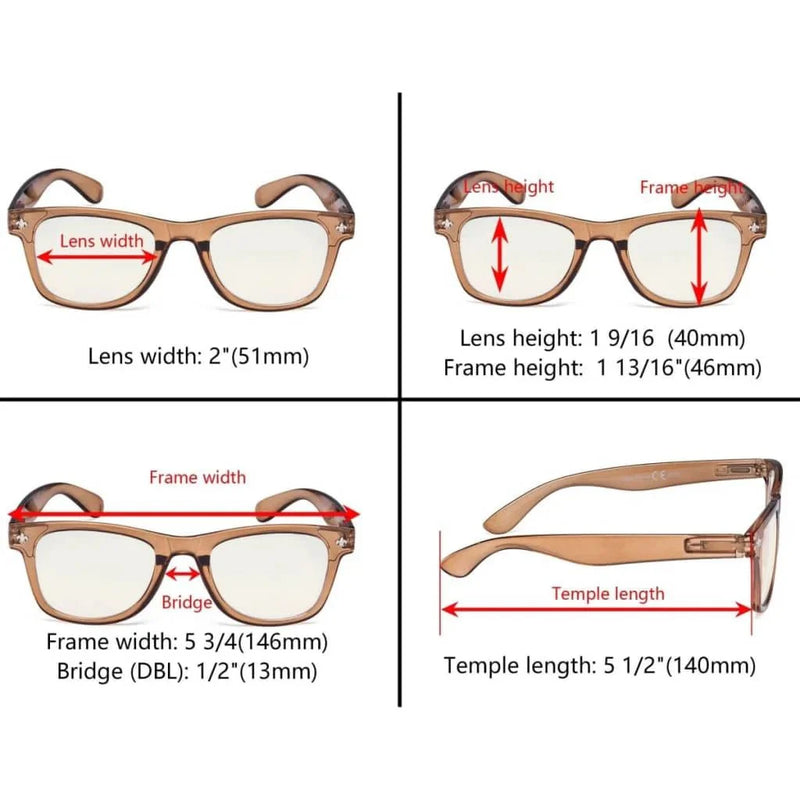 eyekeeper.com 5 Pack Blue Light Filter Eyeglasses UVRS027 Eyeglasses White Smoke 5 Pairs Mix / without magnification