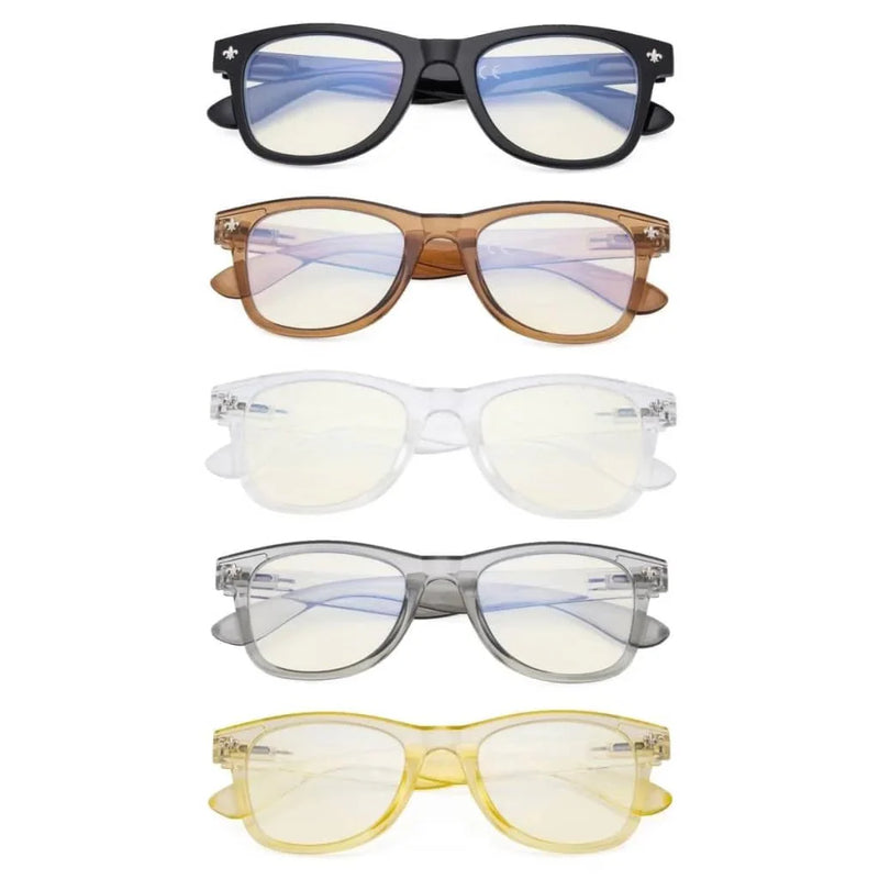 eyekeeper.com 5 Pack Blue Light Filter Eyeglasses UVRS027 Eyeglasses White Smoke 5 Pairs Mix / without magnification