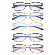 eyekeeper.com 5 Pack Blue Light Filter Eyeglasses with Crystals UV17001 Eyeglasses White Smoke 5 Pairs Mix / without magnification