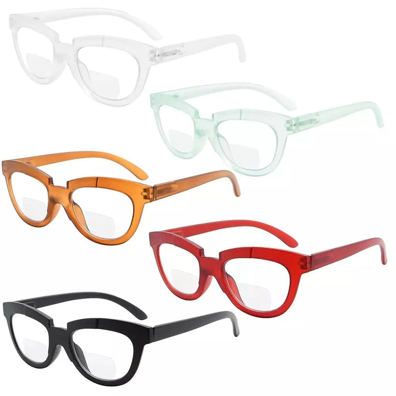 eyekeeper.com 5 Pack Cat-eye Bifocal Reading Glasses BR2102 Eyeglasses White Smoke 5 Pairs Mix / +1.00,5 Pairs Mix / +1.50,5 Pairs Mix / +2.00,5 Pairs Mix / +3.00