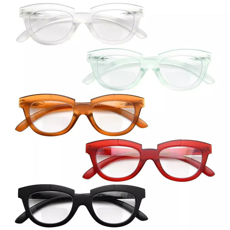 eyekeeper.com 5 Pack Cat-eye Bifocal Reading Glasses BR2102 Eyeglasses White Smoke 5 Pairs Mix / +1.00,5 Pairs Mix / +1.50,5 Pairs Mix / +2.00,5 Pairs Mix / +3.00