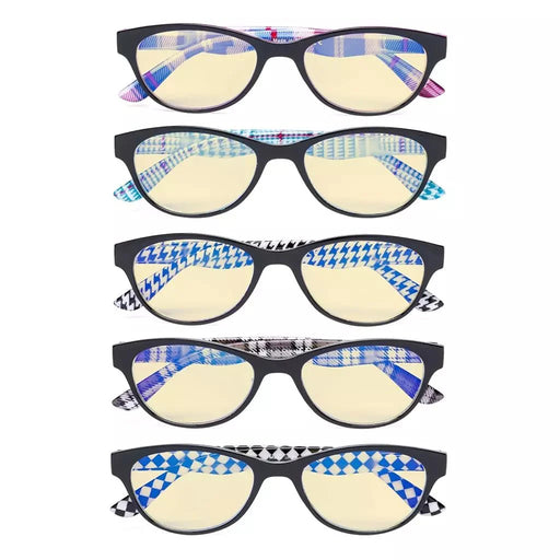 eyekeeper.com 5 Pack Cat-eye Blue Light Blocking Readers Pattern TM074 Eyeglasses White Smoke 5 Pairs Mix / without magnification,5 Pairs Mix / +0.50,5 Pairs Mix / +0.75,5 Pairs Mix / +1.00,5 Pairs Mix / +1.50,5 Pairs Mix / +1.75,5 Pairs Mix / +2.00,5 Pairs Mix / +2.25,5 Pairs Mix / +2.50,5 Pairs Mix / +3.00