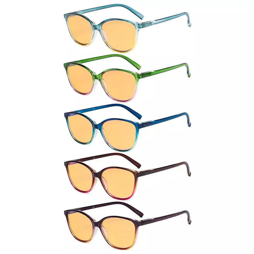eyekeeper.com 5 Pack Cat-eye Blue Light Blocking Reading Glasses HPFH2 Eyeglasses White Smoke 5 Pairs Mix / +0.75,5 Pairs Mix / +1.00,5 Pairs Mix / +1.25,5 Pairs Mix / +2.50,5 Pairs Mix / +3.00