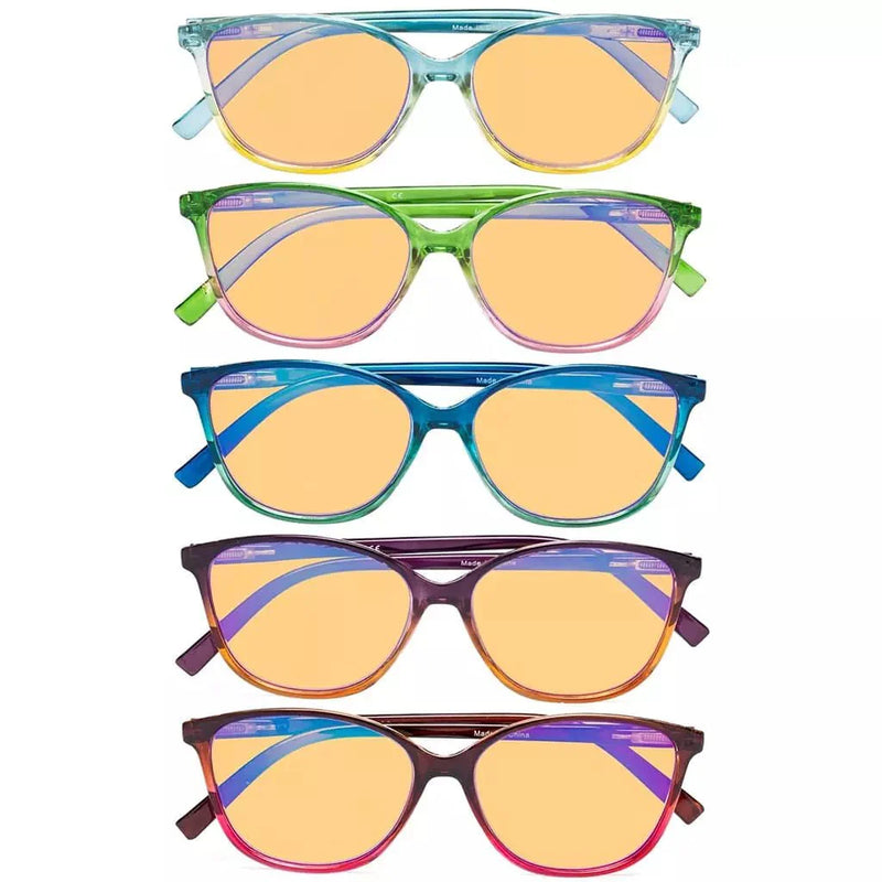 eyekeeper.com 5 Pack Cat-eye Blue Light Blocking Reading Glasses HPFH2 Eyeglasses White Smoke 5 Pairs Mix / +0.75,5 Pairs Mix / +1.00,5 Pairs Mix / +1.25,5 Pairs Mix / +2.50,5 Pairs Mix / +3.00