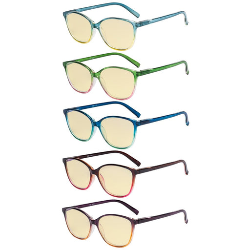 eyekeeper.com 5 Pack Cat-eye Blue Light Blocking Reading Glasses TMFH2 Eyeglasses White Smoke 5 Pairs Mix / +1.75,5 Pairs Mix / +2.00