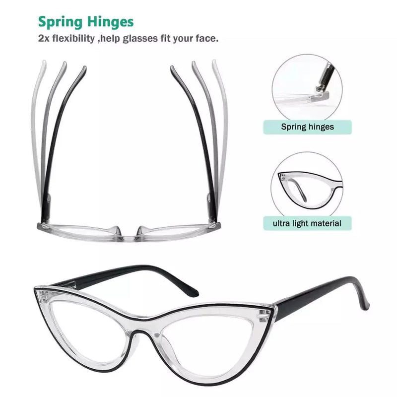 eyekeeper.com 5 Pack Cat-eye Fashion Reading Glasses Contrast Color Readers R2121 Eyeglasses White Smoke 5 Pairs Mix / without magnification,5 Pairs Mix / +0.50,5 Pairs Mix / +0.75,5 Pairs Mix / +1.00,5 Pairs Mix / +1.25,5 Pairs Mix / +1.50,5 Pairs Mix / +1.75,5 Pairs Mix / +2.00,5 Pairs Mix / +2.25,5 Pairs Mix / +2.50,5 Pairs Mix / +2.75,5 Pairs Mix / +3.00