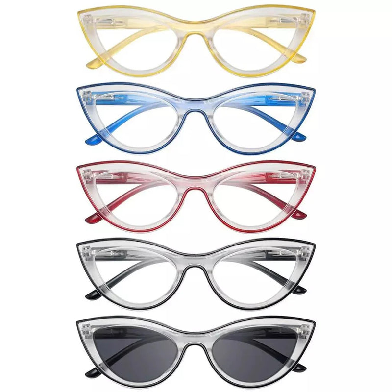 eyekeeper.com 5 Pack Cat-eye Fashion Reading Glasses Contrast Color Readers R2121 Eyeglasses White Smoke 5 Pairs Mix / without magnification,5 Pairs Mix / +0.50,5 Pairs Mix / +0.75,5 Pairs Mix / +1.00,5 Pairs Mix / +1.25,5 Pairs Mix / +1.50,5 Pairs Mix / +1.75,5 Pairs Mix / +2.00,5 Pairs Mix / +2.25,5 Pairs Mix / +2.50,5 Pairs Mix / +2.75,5 Pairs Mix / +3.00