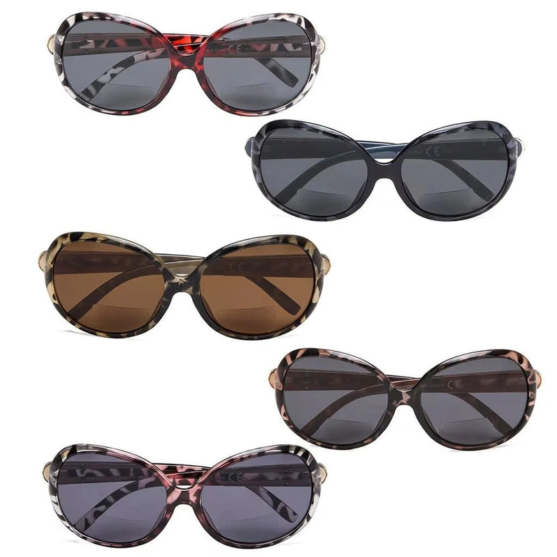 eyekeeper.com 5 Pack Cat-eye Frame Bifocal Reading Sunglasses S055 Sunglasses White Smoke 5 Pairs Mix / +1.00