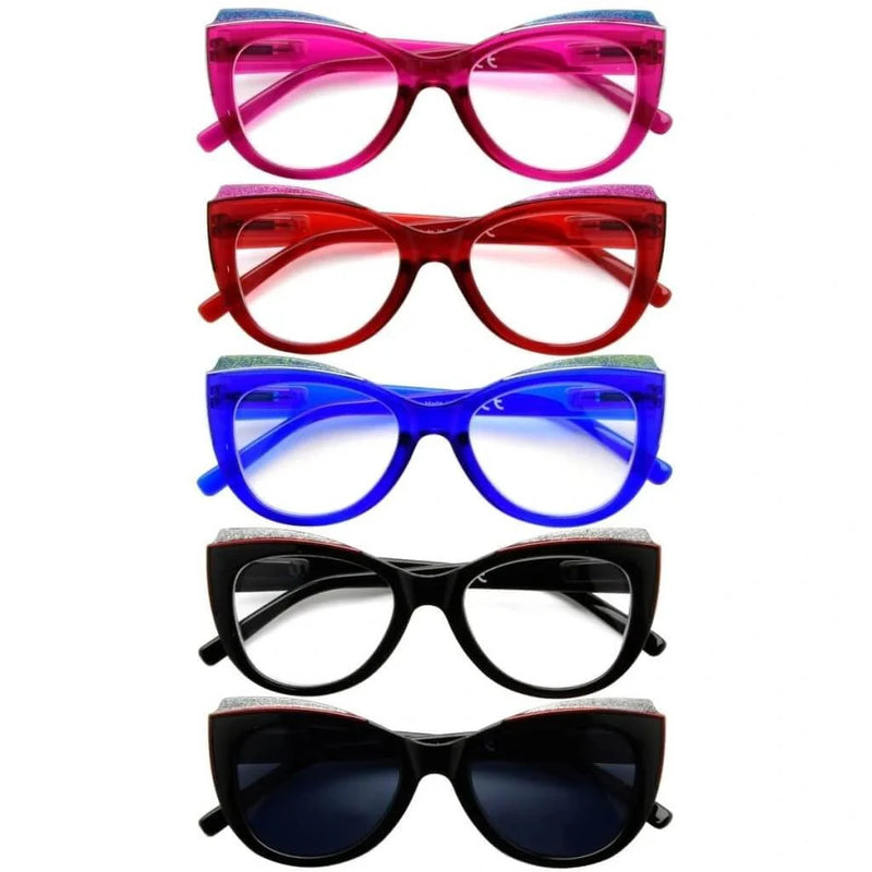 eyekeeper.com 5 Pack Cat-eye Reading Glasses Charming Readers R2118 Eyeglasses White Smoke 5 Pairs Mix / without magnification,5 Pairs Mix / +0.50,5 Pairs Mix / +0.75,5 Pairs Mix / +1.00,5 Pairs Mix / +1.25,5 Pairs Mix / +1.50,5 Pairs Mix / +1.75,5 Pairs Mix / +2.00,5 Pairs Mix / +2.25,5 Pairs Mix / +2.50,5 Pairs Mix / +2.75,5 Pairs Mix / +3.00