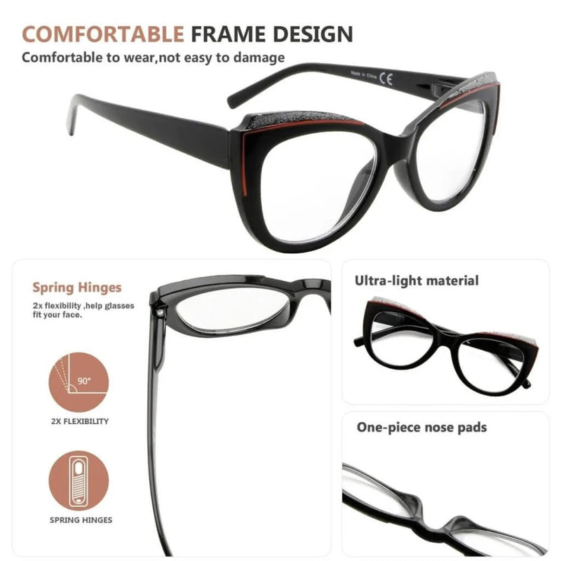 eyekeeper.com 5 Pack Cat-eye Reading Glasses Charming Readers R2118 Eyeglasses White Smoke 5 Pairs Mix / without magnification,5 Pairs Mix / +0.50,5 Pairs Mix / +0.75,5 Pairs Mix / +1.00,5 Pairs Mix / +1.25,5 Pairs Mix / +1.50,5 Pairs Mix / +1.75,5 Pairs Mix / +2.00,5 Pairs Mix / +2.25,5 Pairs Mix / +2.50,5 Pairs Mix / +2.75,5 Pairs Mix / +3.00