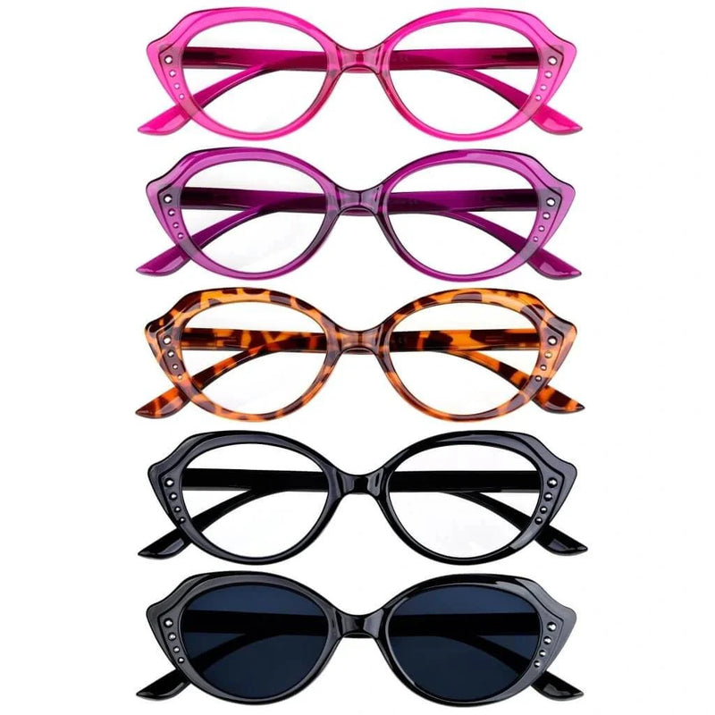 eyekeeper.com 5 Pack Cat-eye Reading Glasses Stylish Readers R2124 Eyeglasses White Smoke 5 Pairs Mix / without magnification,5 Pairs Mix / +0.50,5 Pairs Mix / +0.75,5 Pairs Mix / +1.00,5 Pairs Mix / +1.25,5 Pairs Mix / +1.50,5 Pairs Mix / +1.75,5 Pairs Mix / +2.00,5 Pairs Mix / +2.25,5 Pairs Mix / +2.50,5 Pairs Mix / +2.75,5 Pairs Mix / +3.00