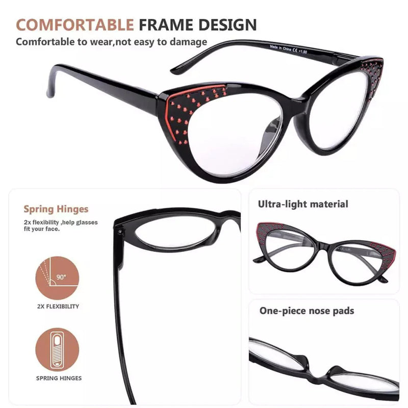 eyekeeper.com 5 Pack Cat-eye Reading Glasses Lightweight Readers R2115 Eyeglasses White Smoke 5 Pairs Mix / without magnification,5 Pairs Mix / +0.50,5 Pairs Mix / +0.75,5 Pairs Mix / +1.00,5 Pairs Mix / +1.25,5 Pairs Mix / +1.50,5 Pairs Mix / +1.75,5 Pairs Mix / +2.00,5 Pairs Mix / +2.25,5 Pairs Mix / +2.50,5 Pairs Mix / +2.75,5 Pairs Mix / +3.00