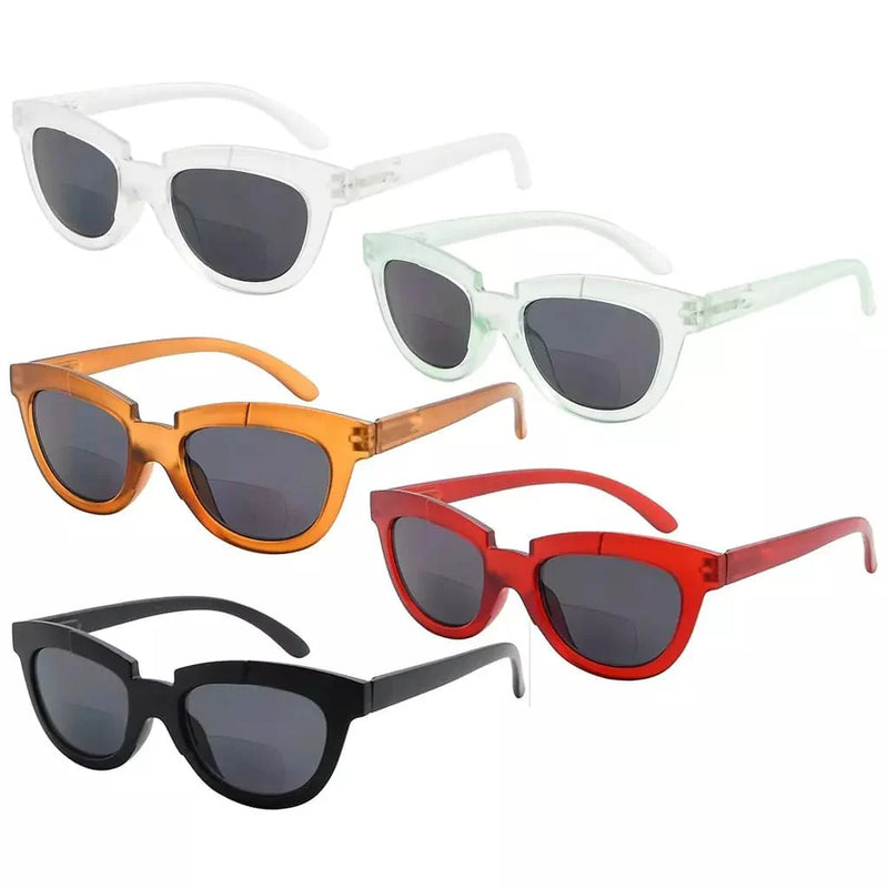 eyekeeper.com 5 Pack Cat-eye Style Bifocal Sunglasses SBR2102 Sunglasses White Smoke 5 Pairs Mix / +1.00,5 Pairs Mix / +1.50,5 Pairs Mix / +2.00,5 Pairs Mix / +2.50,5 Pairs Mix / +3.00