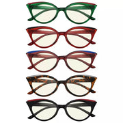 eyekeeper.com 5 Pack Chic Cat-eye Blue Light Filter Reading Glasses UV2125 Eyeglasses White Smoke 5 Pairs Mix / without magnification,5 Pairs Mix / +0.50,5 Pairs Mix / +1.00,5 Pairs Mix / +1.25,5 Pairs Mix / +1.50,5 Pairs Mix / +1.75,5 Pairs Mix / +2.00,5 Pairs Mix / +2.25,5 Pairs Mix / +2.50,5 Pairs Mix / +3.00,5 Pairs Mix / +3.50,5 Pairs Mix / +4.00
