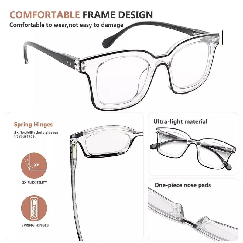 eyekeeper.com 5 Pack Chic Double Color Reading Glasses Square Readers R2105 Eyeglasses White Smoke 5 Pairs Mix / without magnification,5 Pairs Mix / +0.50,5 Pairs Mix / +0.75,5 Pairs Mix / +1.00,5 Pairs Mix / +1.25,5 Pairs Mix / +1.50,5 Pairs Mix / +1.75,5 Pairs Mix / +2.00,5 Pairs Mix / +2.25,5 Pairs Mix / +2.50,5 Pairs Mix / +2.75,5 Pairs Mix / +3.00