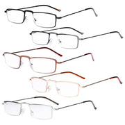 eyekeeper.com 5 Pack Chic Readers Stainless Steel R15004 Eyeglasses White Smoke 5 Pairs Mix / +0.50,5 Pairs Mix / +1.00,5 Pairs Mix / +1.25