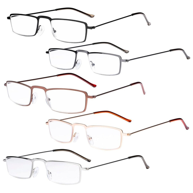 eyekeeper.com 5 Pack Chic Readers Stainless Steel R15004 Eyeglasses White Smoke 5 Pairs Mix / +0.50,5 Pairs Mix / +1.00,5 Pairs Mix / +1.25