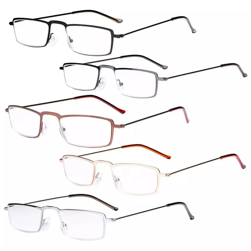 eyekeeper.com 5 Pack Chic Rectangle Reading Glasses Stainless Steel R15004 Eyeglasses White Smoke 5 Pairs Mix / +0.50,5 Pairs Mix / +0.75,5 Pairs Mix / +1.00,5 Pairs Mix / +1.25,5 Pairs Mix / +1.50,5 Pairs Mix / +1.75,5 Pairs Mix / +2.00,5 Pairs Mix / +2.25,5 Pairs Mix / +2.50,5 Pairs Mix / +2.75,5 Pairs Mix / +3.00,5 Pairs Mix / +3.50,5 Pairs Mix / +