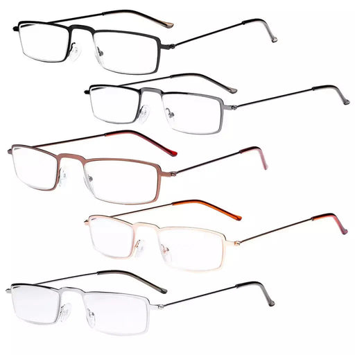eyekeeper.com 5 Pack Chic Rectangle Reading Glasses Stainless Steel R15004 Eyeglasses White Smoke 5 Pairs Mix / +0.50,5 Pairs Mix / +0.75,5 Pairs Mix / +1.00,5 Pairs Mix / +1.25,5 Pairs Mix / +1.50,5 Pairs Mix / +1.75,5 Pairs Mix / +2.00,5 Pairs Mix / +2.25,5 Pairs Mix / +2.50,5 Pairs Mix / +2.75,5 Pairs Mix / +3.00,5 Pairs Mix / +3.50,5 Pairs Mix / +