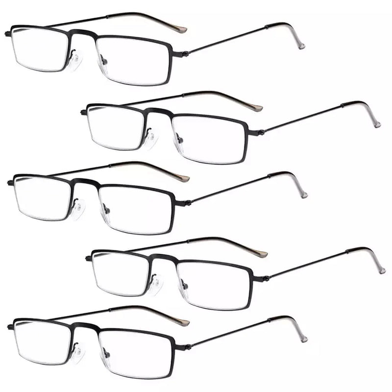 eyekeeper.com 5 Pack Chic Rectangle Reading Glasses Stainless Steel R15004 Eyeglasses White Smoke Black-5pcs / +0.50,Black-5pcs / +0.75,Black-5pcs / +1.00,Black-5pcs / +1.25,Black-5pcs / +1.50,Black-5pcs / +1.75,Black-5pcs / +2.00,Black-5pcs / +2.25,Black-5pcs / +2.50,Black-5pcs / +2.75,Black-5pcs / +3.00,Black-5pcs / +3.50,Black-5pcs / +4.00