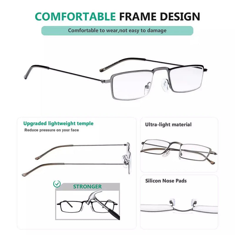 eyekeeper.com 5 Pack Chic Rectangle Reading Glasses Stainless Steel R15004 Eyeglasses White Smoke 5 Pairs Mix / +0.50,5 Pairs Mix / +0.75,5 Pairs Mix / +1.00,5 Pairs Mix / +1.25,5 Pairs Mix / +1.50,5 Pairs Mix / +1.75,5 Pairs Mix / +2.00,5 Pairs Mix / +2.25,5 Pairs Mix / +2.50,5 Pairs Mix / +2.75,5 Pairs Mix / +3.00,5 Pairs Mix / +3.50,5 Pairs Mix / +
