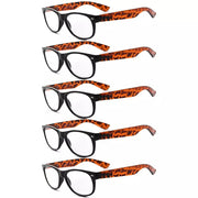 eyekeeper.com 5 Pack Classic 80's Readers Include Sunglasses R011 Eyeglasses White Smoke Tortoise Arm-5pcs / +2.75