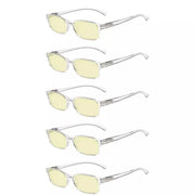 eyekeeper.com 5 Pack Classic Blue Light Blocking Reading Glasses TMCG177 Eyeglasses White Smoke Clear-5pcs / without magnification,Clear-5pcs / +0.50