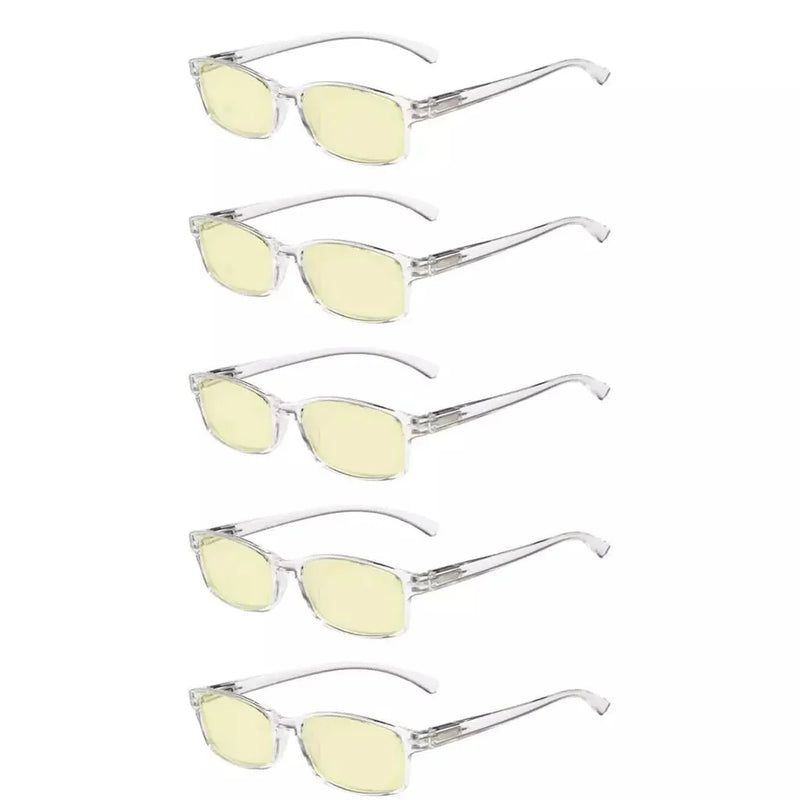 eyekeeper.com 5 Pack Classic Blue Light Blocking Reading Glasses TMCG177 Eyeglasses White Smoke Clear-5pcs / without magnification,Clear-5pcs / +0.50