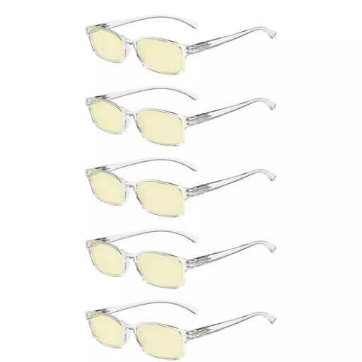 eyekeeper.com 5 Pack Classic Blue Light Blocking Reading Glasses TMCG177 Eyeglasses White Smoke Clear-5pcs / without magnification,Clear-5pcs / +0.50
