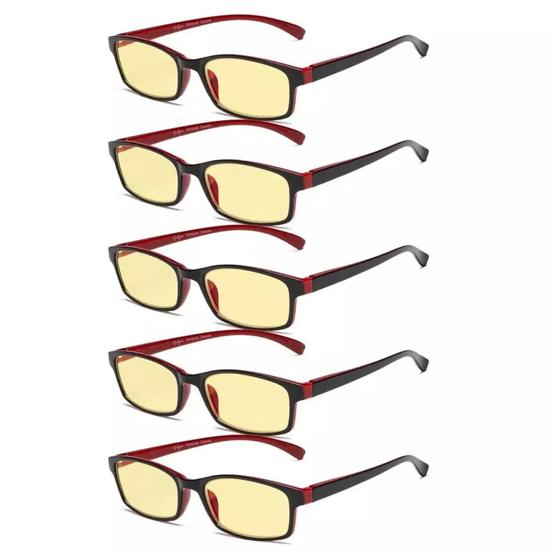 eyekeeper.com 5 Pack Classic Blue Light Blocking Reading Glasses TMCG177 Eyeglasses White Smoke Red-5pcs / without magnification,Red-5pcs / +0.50,Red-5pcs / +0.75,Red-5pcs / +1.00,Red-5pcs / +1.25,Red-5pcs / +1.50,Red-5pcs / +1.75,Red-5pcs / +2.00,Red-5pcs / +2.25,Red-5pcs / +2.50